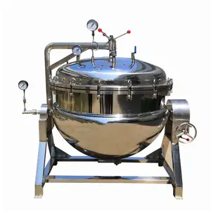 Vacuum mixing kettle industrial steam jacketed kettle stainless steel steam pressure cooker
