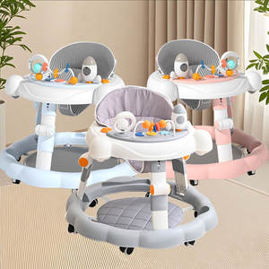 Girello multifunzione con ruote e musica da seggiolino giocattolo per bambini camminatore Sit-To-Stand per imparare a camminare per bambini pieghevole Baby Walker - Product Image 1