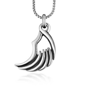<b>Titanium</b> Steel Angel Wing Pendant Necklace Fashion Punk Style Geometric Design Gift Jewelry SP679 - Product Image 1