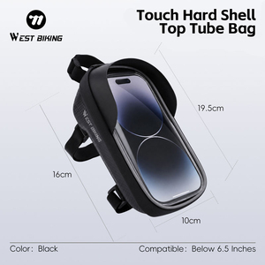 Sac de cadre supérieur WEST BIKING en TPU avec fermeture éclair thermosoudée, résistant à l'usure, motif carbone, coque rigide tactile - Product Image 6
