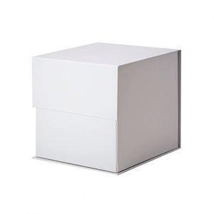 <b>White</b> Collapsible Cubic Handmade Craft <b>Gift</b> <b>Box</b> Packaging with Magnetic Closure Lid - Product Image 1