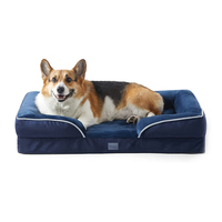 Nouvelle conception de lit pour chien de luxe, grand rectangle, motif solide, moderne, lavable, fournisseur chinois, emballage en carton tendance