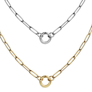 Thép Không Gỉ Lớn Clasp Vàng Giấy Clip Vòng Cổ Lớp Dây Chuyền Vàng <span class=keywords><strong>Mini</strong></span> Trang nhã Quyến Rũ Chủ Kẹp Giấy Vòng Cổ - Product Image 5