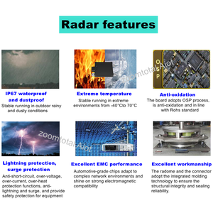 Interface CAN double faisceau radar à ondes millimétriques 77GHz-200 km/h + 250 km/h 300m avec précision distance/vitesse/angle/état de mouvement - Product Image 4