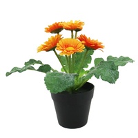 Planta Artificial de Margarita de 19 cm de Alto, Bonsái de Margarita Pequeña Artificial para Decoración del Hogar o Cafetería