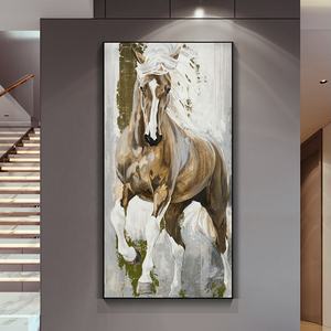 100% pintado a mano decoración de la pared del hogar imagen al óleo Animal caballo elefante caballo <span class=keywords><strong>pintura</strong></span> al óleo lienzo - Product Image 2