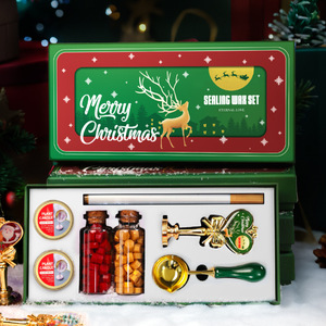 Ensemble de cire à cacheter de Noël avec outils en métal, kit cadeau pour décorations de fêtes - Product Image 1