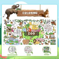 Tapis de coloriage éducatif pour enfants, motif animaux du zoo, à colorier soi-même, pour activités artistiques et créatives