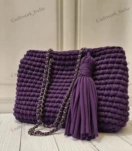 Bolso de mujer tejido a crochet de la mejor calidad, bolso bandolera étnico hecho a mano, disponible con calidad y precio de exportación. - Product Image 5