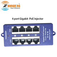 10/100/1000 Multi Puerto 24V 48V 56V pasivo Gigabit Poe inyector 4 puertos para cámara WiFi AP