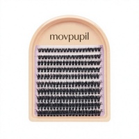 Faux cils 3D en grappe movpupil, en cheveux synthétiques, bande complète, faits à la main, aspect naturel, style manga, marque privée