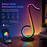 Lampe d'ambiance de bureau intelligente, lampe de table RGB, 16 millions de couleurs, commande vocale par application, synchronisation musicale, lumière décorative pour bureau de jeu