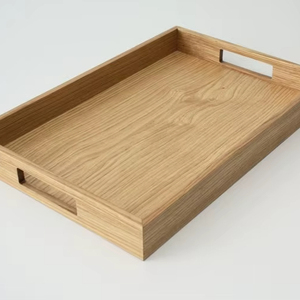 Plateau de service en bois artisanal, qualité supérieure, bois massif naturel, parfait pour un service élégant et la décoration intérieure - Product Image 1