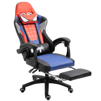 Chaise de jeu Spider-Man personnalisable, ergonomique, pivotante, pour PC, meilleure chaise de jeu de course à dossier haut avec repose-pieds