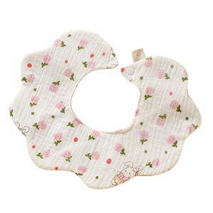 Baberos de doble cara para bebés, baberos de gasa suave de algodón puro, baberos antivómito con forma de pétalo para bebés y niños pequeños de 0 a 3 años - Product Image 5