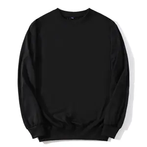 Толстовка оверсайз с круглым вырезом, однотонный хлопковый свитер с принтом логотипа, Мужской пуловер с вышивкой и вышивкой, свитшот с индивидуальным логотипом