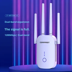 <span class=keywords><strong>COMFAST</strong></span> CF-WR758AC V3 802.11ac Double bande 1200M Répéteur Quatre antennes Signal WiFi à travers le mur Amplificateur - Product Image 1