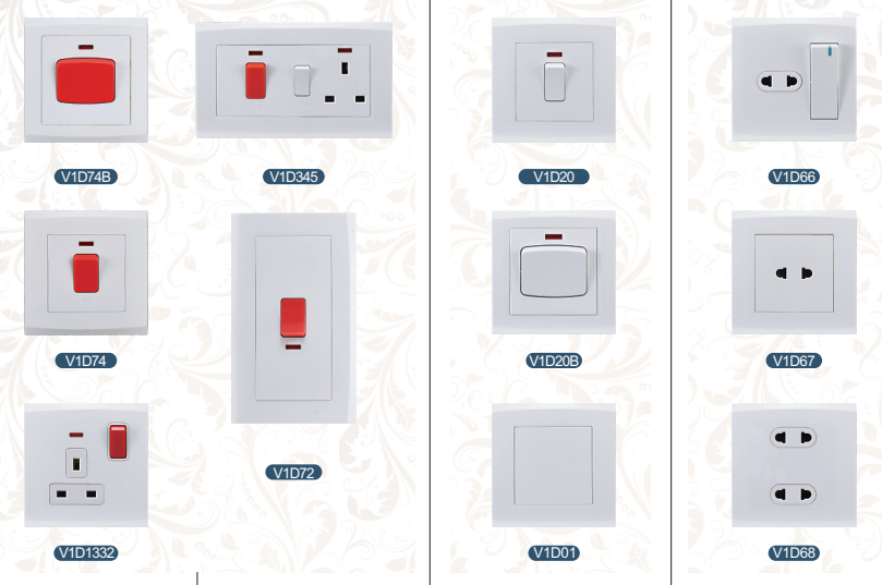 VNX V26 Series Wall Light Power Switch 86 Type 20A Water Heater Switch for Home
