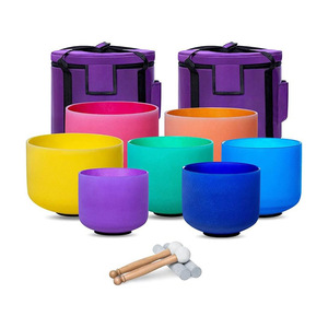 Cuenco de cristal de cuarzo de 6-12 pulgadas, juego de 7 piezas, 432hz, para meditación y música de alta precisión. - Product Image 2