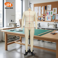 Maniquí de Cuerpo Completo Ajustable sin Cabeza de Fibra de Vidrio Marca Junmei, Talla CN 96 para Hombre, con Base de Metal con Ruedas, para Uso de Sastre
