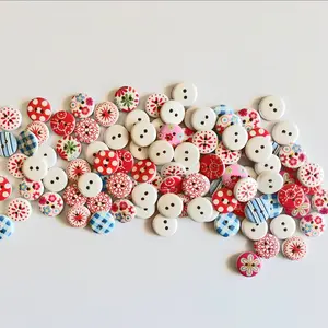 Tiny 10Mm 11Mm Promotional Various Multiple New Design Customized Mix Multi Color Wooden Toys Buttons For Sorting Buttons Wood