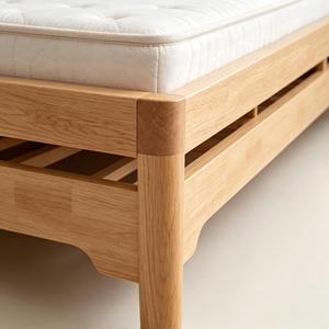 Modern Hand Minimalist Soft <b>Platform</b> <b>Bed</b> <b>Frame</b> Mahogany Solid Wood Eco-Friendly for Home Bedroom Use - Product Image 4