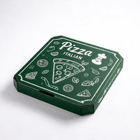Boîte à pizza octogonale de luxe avec logo personnalisé, emballage en carton ondulé vert avec trous de ventilation