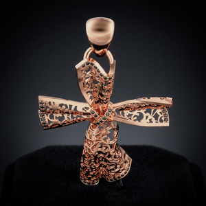Pendentif Croix en Filigrane Or 18K de Luxe avec Diamant Noir, Collier Chrétien Religieux Personnalisé, Bijoux en Diamant de Laboratoire pour Femme IGI - Product Image 3