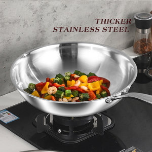 Poêle wok triply en acier inoxydable 304 panci sartenes ustensiles de cuisine à induction grande poêle Wok poêle à frire antiadhésive - Product Image 6