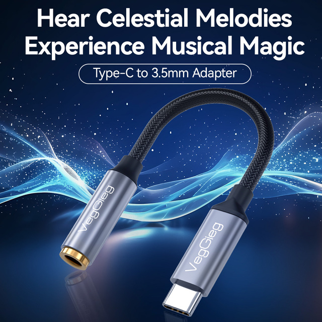 USB C to 3.5mm Headphone Adapter with DAC Chip, Type C to Aux Audio Jack Dongle for iPhone 15 16, Samsung Galaxy, Pixel, iPad