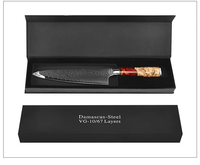 Ensemble de couteaux de cuisine japonais en acier Damas Nouveau style Chef Nakiri Kiritsuke Cleaver Couteau utilitaire avec manche en résine