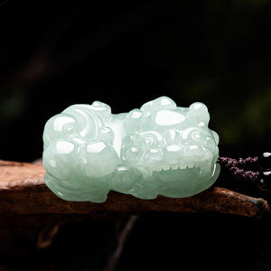 Colgante de Jadeíta Natural de Myanmar, Color Verde Claro, Pixiu, Unisex, Bestias Míticas, Estilo Chino, con Certificado de Tasación PX03 - Product Image 1