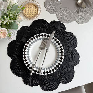 مبتكر ورقة السلاحف منقوش لوحة حصيرة أسلوب Ins الغذاء الغربي العزل الحراري مهرجان الزفاف عيد الميلاد للماء النفط الجلود - Product Image 3