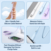 Cable de Carga USB a Interfaz IOS Personalizado, Silicona Líquida Azul Claro, Anti-rotura, Carga Rápida para Dispositivos Móviles IOS
