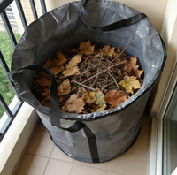 Sac à débris extérieur robuste FREEDOM, fond renforcé, 120L, fermeture éclair noire, PP haute résistance, pour travaux de paysagisme, rénovation forestière, élimination de la feuillage