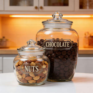 Vente en gros de pots de conservation en verre transparent scellés à large ouverture avec couvercle pour la cuisine, 250 ml, 650 ml, 950 ml, 1250 ml, 1350 ml, 2200 ml - Product Image 4