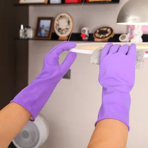 قفازات منزلية من اللاتكس الرخيصة لتنظيف الأطباق، قفازات يد مطاطية لغسل الأطباق - Product Image 4