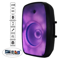 Sistema de Altavoces PA Profesional de 500W con Woofer de 15 Pulgadas, Conjuntos de Karaoke, BT-TWS-Mic--FM-ECHO-EQ+Luz de Llama, Bocina Parlante