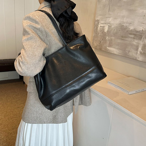 Sac fourre-tout simple marron, design grande capacité, sac à main mode femme - Product Image 6