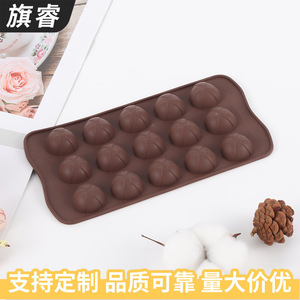 Silicone Chocolate Mold 15 Cavity Spherical Fondant Cake Decoration Baking Tool Coffee Brown Oven Safe Dishwasher Safe - Product Image 4