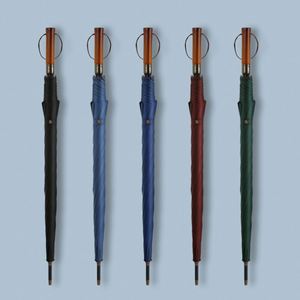 Paraguas de Golf con Toldo Grande, Mango Largo Recto con Empuñadura de Madera, Correa de Muñeca de Cuero y Collarín Dorado para Hombres, Deportes al Aire Libre - Product Image 3
