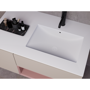 Wiselink-Lavabo de baño montado en superficie sólida, hecho a mano, piedra artificial, material ecológico, duradero - Product Image 2