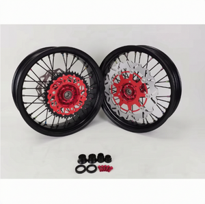 Juego de Ruedas <span class=keywords><strong>Supermoto</strong></span> de 17 Pulgadas; CRF250R CRF450R CRF 250 <span class=keywords><strong>450</strong></span>; Llantas de Aleación de Aluminio Anodizado CNC; Ruedas de Rayos Personalizadas y Duraderas - Product Image 4