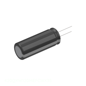 ตัวเก็บประจุแบบ Through Hole รุ่น 420QXW120MEFC16X35 ยี่ห้อ Manufacturer Channel  ชนิด CAP ALUM ความจุ 120UF 20% แรงดัน 420V แบบ Radial 120 uF - Product Image 1