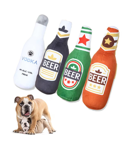 Jouets pour animaux de compagnie en gros d'usine, jouets en peluche pour chiots en forme de bière, bouteilles de vin rouge, jouets pour chiens originaux, nouveau design - Product Image 1