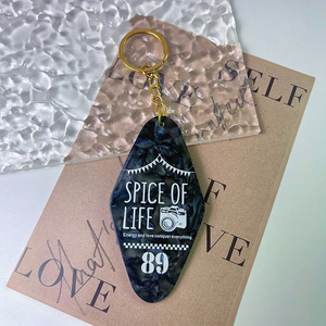 Portachiavi in plastica acrilica con logo inciso in plastica con lamina d'oro a forma di <span class=keywords><strong>diamante</strong></span> per hotel - Product Image 4