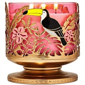 Diva Collections Stainless Steel Tea Light Holder for White Barn 3-<b>Wick</b> <b>Candles</b>-2021 Fresh Spring Rainforest Scene Home Decor - Product Image 1