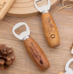 Logo en gros personnalisé en acier inoxydable <span class=keywords><strong>clin</strong></span> d'oeil boissons ouvre-bouteille avec manche en <span class=keywords><strong>bois</strong></span> métal de poche ouvre-bouteilles de bière pour bar - Product Image 3