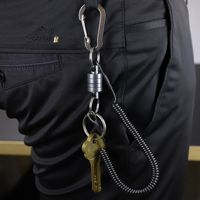 Cordon anti-chute en fil d'acier à boucle magnétique pour clés, outils et matériel de pêche - Sangle de sécurité rétractable et
