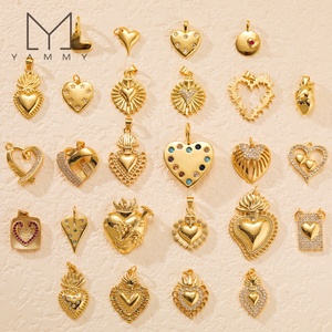 <span class=keywords><strong>Yammy</strong></span> YLJ039 - Accesorios de Joyería DIY Chapados en Oro, Etiquetas Pequeñas en Forma de Corazón, Dijes para Hacer Pulseras y Colgantes - Product Image 1